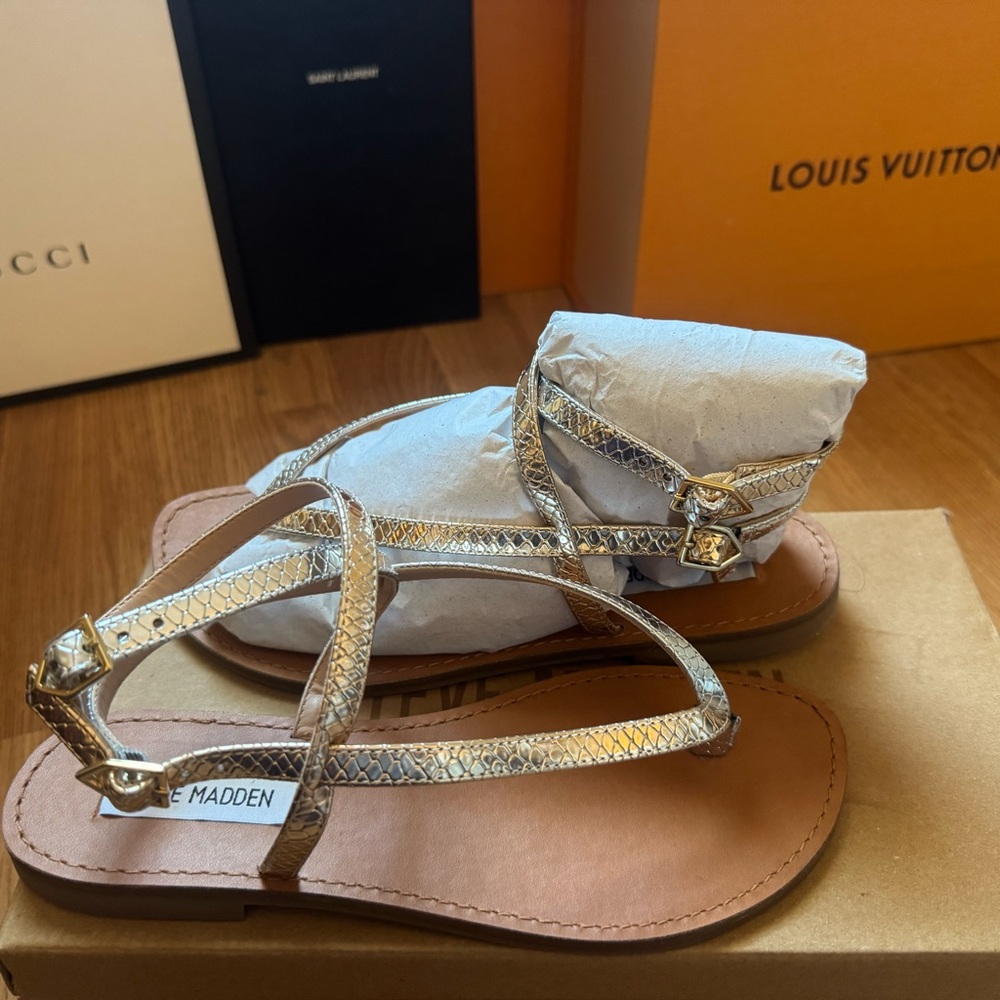 Steve Madden Metallic Strappy Sandals